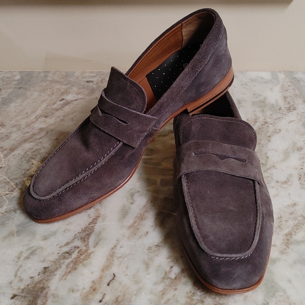 Gordon & Bros Gray Suede Loafers 42